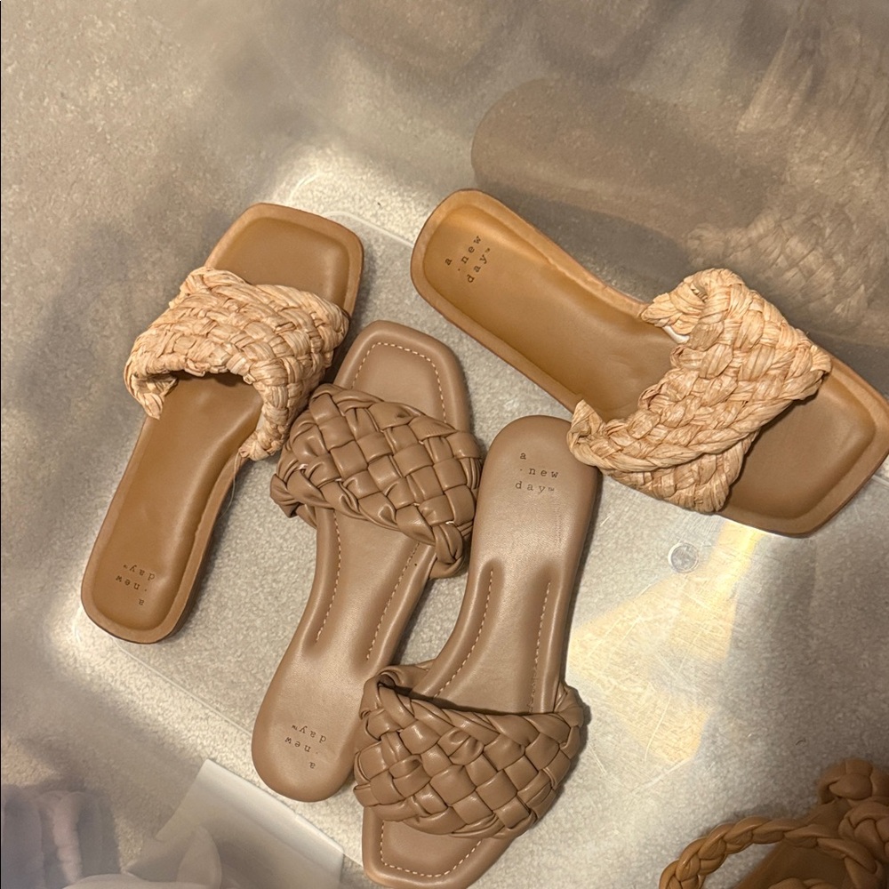 Beige Woven Sandals